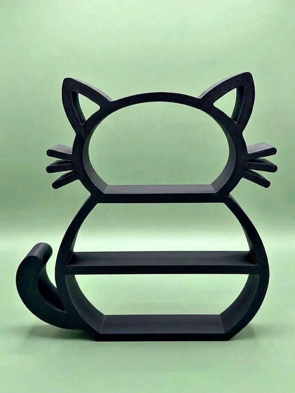 Black Cat-Shaped 3d printed Wall or desktop display shelf!